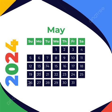 May 2024 Calendar Design Vector May 2024 May 2024 Calendar Monthly