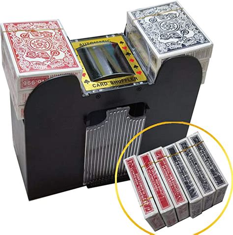 Fonbear 6 Deck Automatic Card Shufflers Playing Cards Included Battery Operated Electric
