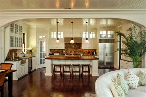 Arch Frames View To Kitchen Tropical Kitchen Charleston By