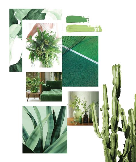 A Mood Board Inspired By Pantones Color Of The Year Greenery Mood