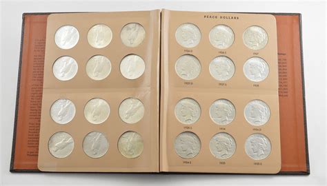 Complete Set Of Silver Peace Dollars Dansco Coin Book Property Room