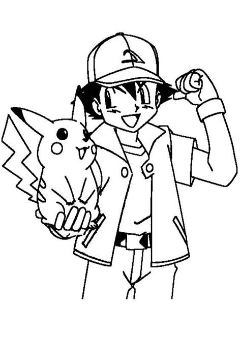 Cute Ash And Pikachu Coloring Pages Coloring Pages