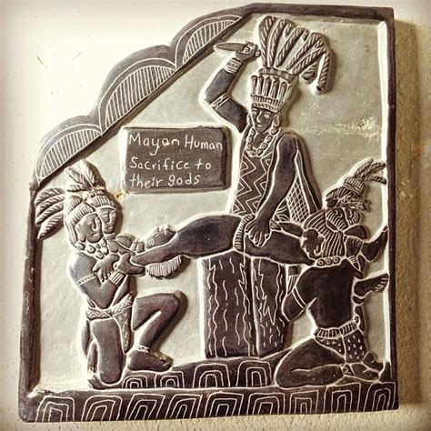 Belizeguatemala Trip Treasure Hand Carved Slate Depiction Of Mayan