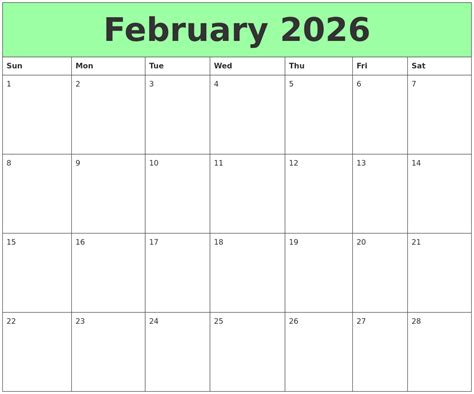 August 2026 Blank Calendar Template