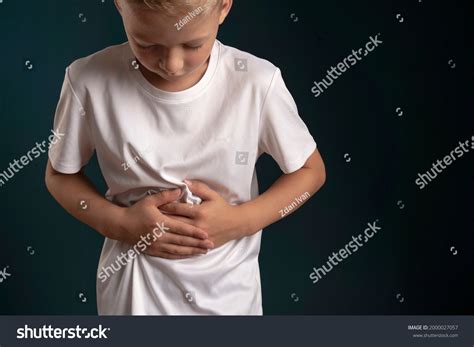 Abdominal Pain Child Poisoning Children Boy Stock Photo 2000027057