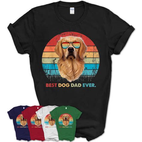 Mens Best Dog Dad Ever Golden Retriever Dog Tshirt Father T Teezou