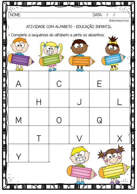 Atividade Sequencia Do Alfabeto Educa O Infantil Nesta Postagem Trago