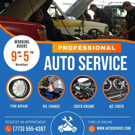 Blue Car Autoservice Business Ad Square Video Template Postermywall