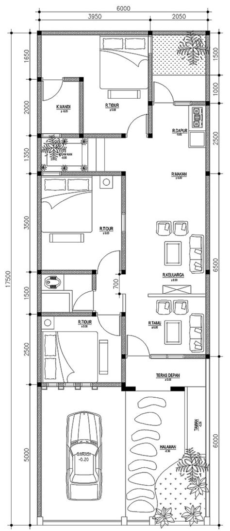 Denah rumah minimalis type 36 saat ini mulai banyak digemari karena ukurannya yang pas, tidak mulai dari detail desain pintu dan model jendela (lengkap dengan arah bukaan), menambahkan. Denah Rumah Ukuran Tanah 6m X 17 5m Ilmurumah Com
