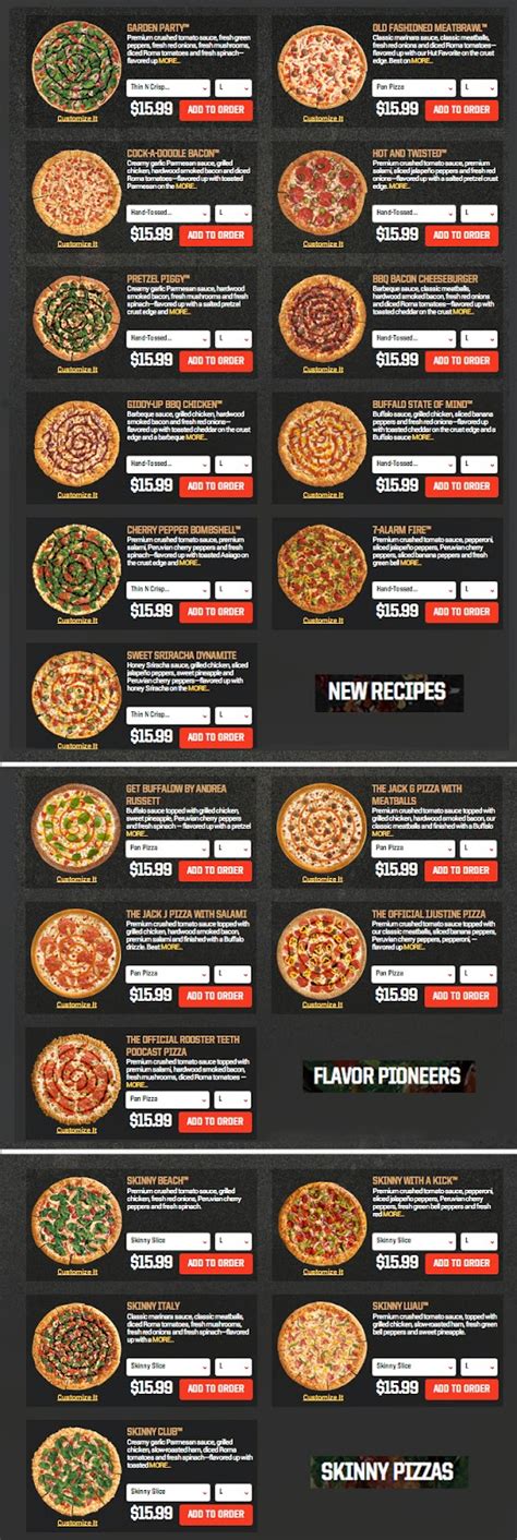 For restaurant menus with prices, please see the menu navigation. FATGUYFOODBLOG: Pizza Hut Relaunches Its Whole Menu! FGFB ...