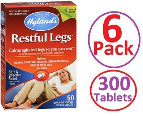 Hylands Restful Legs 50 Tablets Homeopathic 6 Pack 300 Tablets