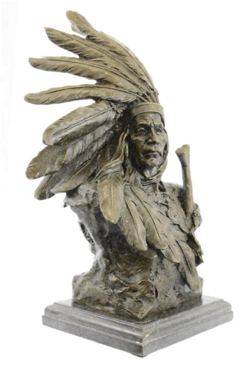 Sold Price Massive 90 Lbs Native Indian Warrior Chief Bronze Sculpture By Carl Kauba Statue