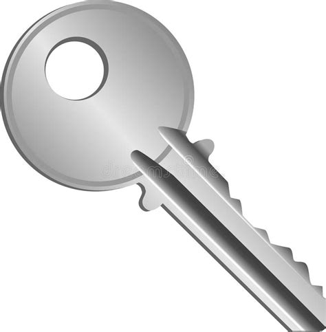 Silver House Door Key Stock Vector Illustration Of Shiny 124615767