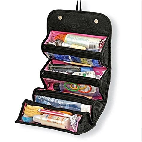 Hanging Cosmetic Bag Luxury Roll N Go Travel Bag Roll Up Cosmetic Case
