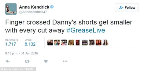 Anna Kendrick Tweets Nonstop During Foxs Grease Live Daily Mail Online