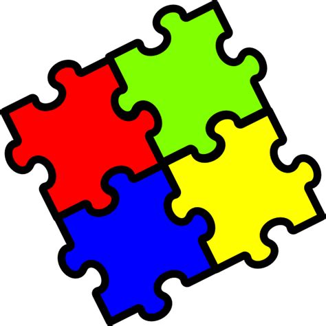 Jigsaw 4 Colours Clip Art At Vector Clip Art Online