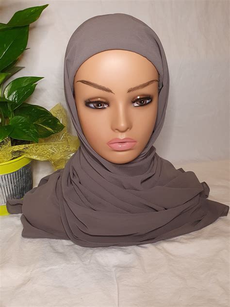 instant hijab 1 piece chiffon 2 colors etsy