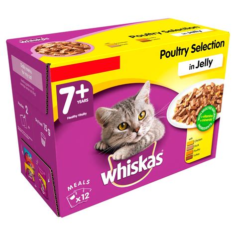 Check spelling or type a new query. Whiskas Senior Wet Cat Food Pouches Poultry in Jelly 12 x ...