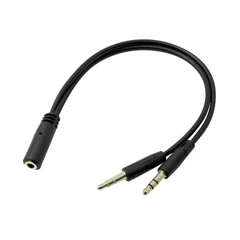 Headphone Splitter For Computer 35mm Female To 2 Dual 35mm Male Mic