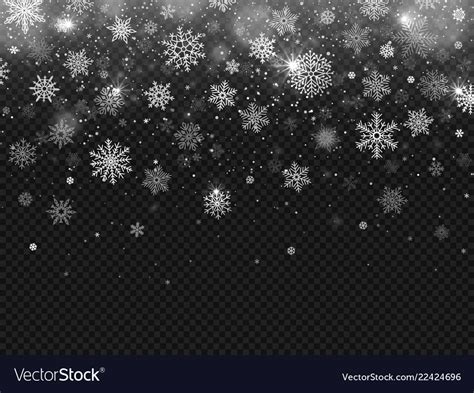 Winter Falling Snow Snowflakes Fall Christmas Vector Image
