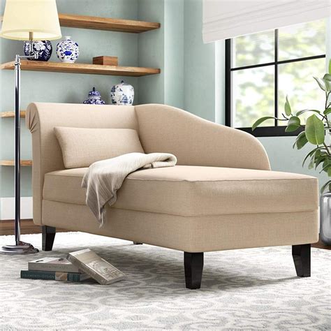 Chaise Lounge Chair Modern Living Room Lounger With Hidden Storage