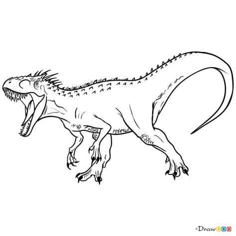 How To Draw Indominus Rex Jurassic Dinosaurs