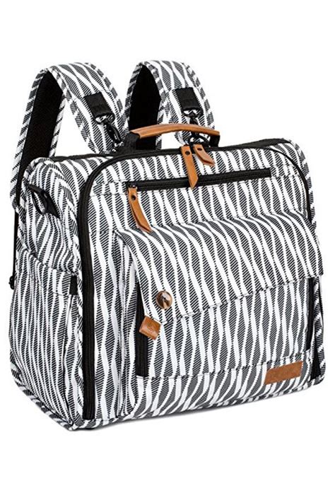 Allcamp Zebra Diaper Bag Multi Functional Convertible Diaper Backpack Messenger Bag Large