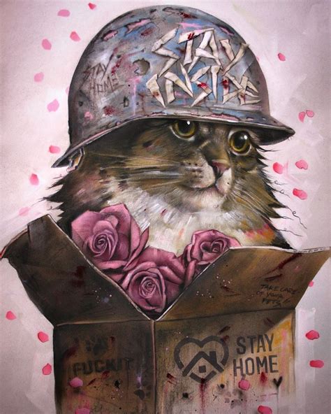 Brian M Viveros Stay Inside Your Box Cat Illustration Art Cat Art