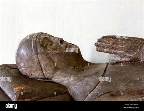 14th Century Carved Wooden Effigy On The Tomb Of Sir John De Hastings
