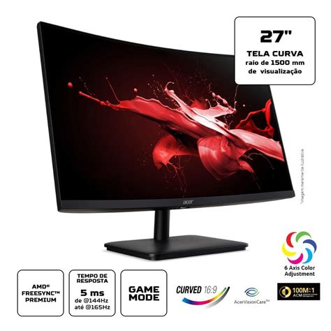 Monitor Acer Nitro 27 Led Full Hd 165hz 5ms 2 Hdmi Tela Curva