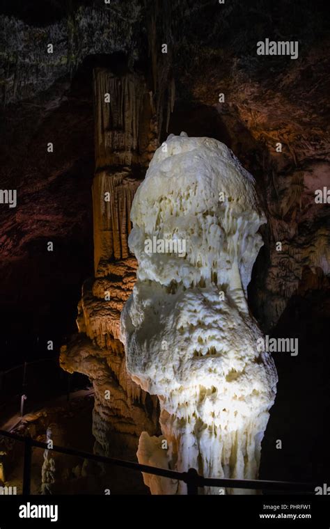 View Of Stalactites And Stalagmites In An Underground Cavern Postojna