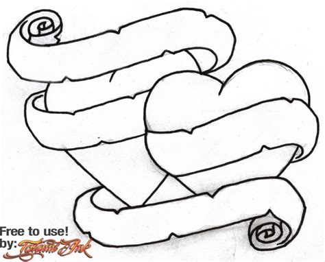 Our valentine heart coloring pages can help you share your heart with someone special. Hearts With Ribbons Drawing at GetDrawings | Free download