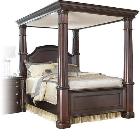 Rooms To Go Dumont Cherry 5 Pc King Canopy Bed Shopstyle