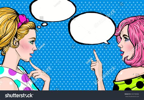 Pop Art Girls Speech Bubble Party Stock Illustration 300798986 Shutterstock