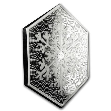 10 Oz Silver Hexagon Snowflake Sku 94239 Ebay