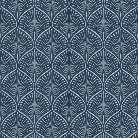 Layla Navy Blue And Silver Art Deco Fan Wallpaper Lancashire