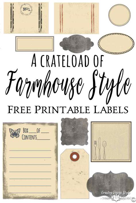 Farmhouse Style Labels Country Design Style