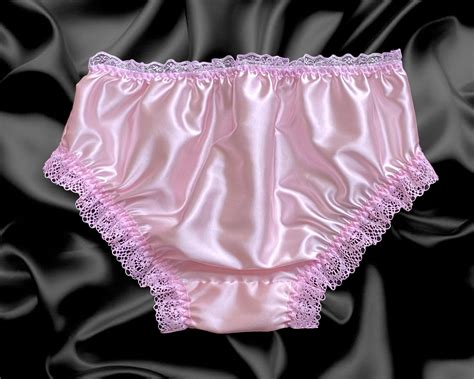 White Satin Frilly Lace Trim Sissy Panties Knicker Underwear Briefs Size Ebay