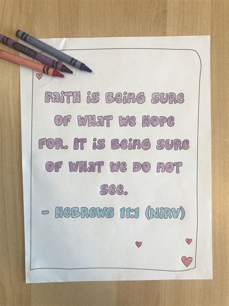 Enjoy a big collection of things to color in. Hebrews 11:1 Bible Verse Coloring Page | Bible verse ...