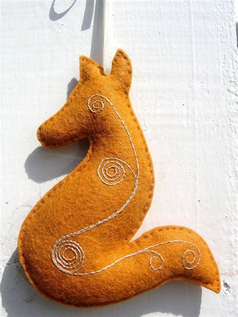 20 Embroidered Felt Fox Ornament