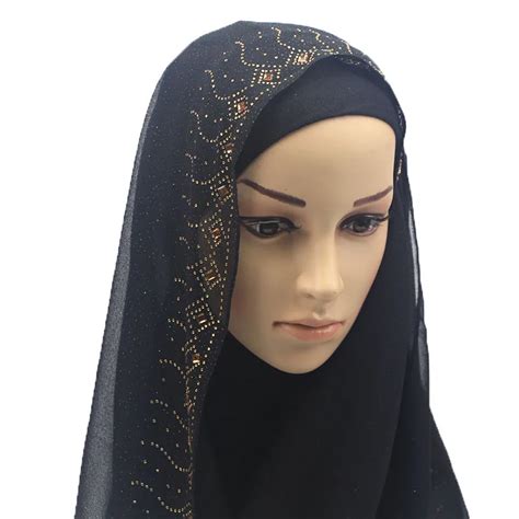 Pañuelo Islámico Con Diamantes De Imitación Para Mujer Pañuelo
