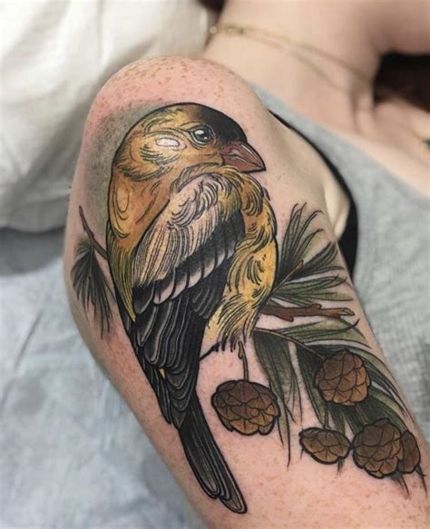 American Goldfinch By Alexis Thompson At Gastown Tattoo Vancouver Bc
