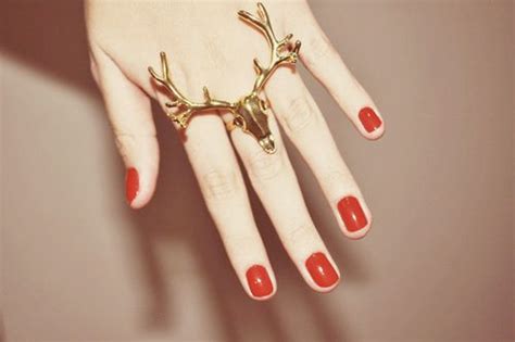 Three Fingered Ring Sparkle Jewelry Fashion Rings Deer Rings