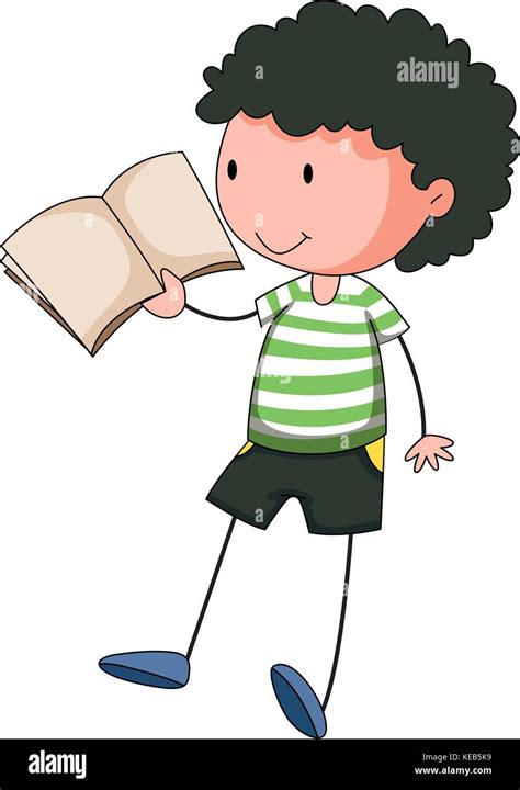Close Up Boy Reading A Book Stock Vector Image And Art Alamy