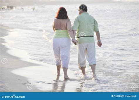 Happy Seniors Couple On Beach Stock Image Image Of Romantic Mature