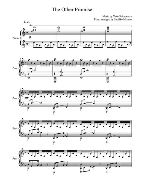 The Other Promise Sheet Music For Piano Solo