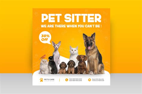 Pet Sitter Service Banner Design Graphic By Tajulislam12 · Creative Fabrica