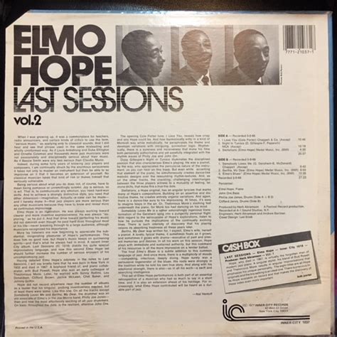 Elmo Hope Last Sessions Vol 2 Lp Akerrecordsnl