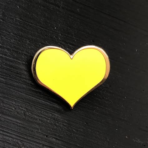 Yellow Heart Enamel Pin 1 Kawaii Pins Lapel Pins Etsy
