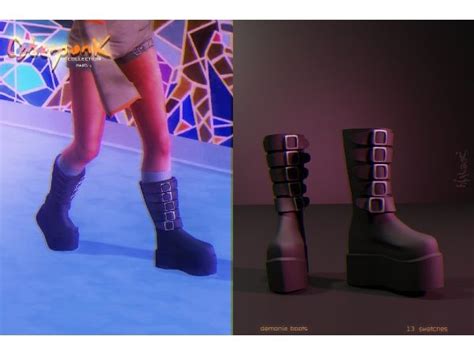 Demonia Boots Demonia Boots Sims 4 Sims 4 Cc Shoes